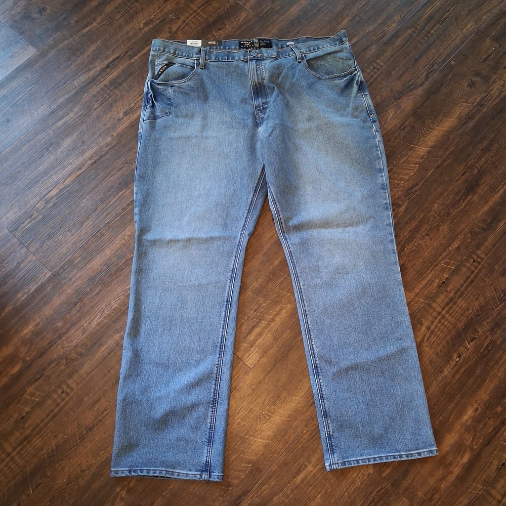 Ariat Rebar M4 Jeans Mens 44x34 Blue Haze DuraStretch Relaxed Boot Work Denim